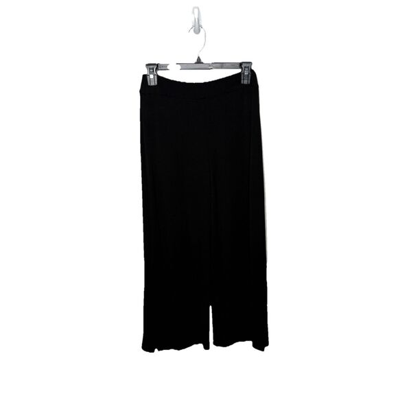 Lysse Pull on Crop Flare Legging Pants Black Slit Detail Size Small Womens - Picture 1 of 6